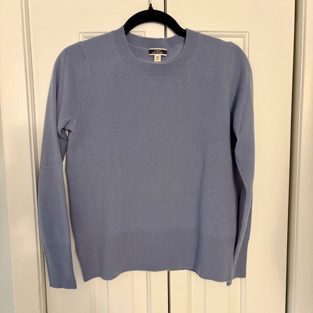 J. Crew blue cashmere sweater, size XS